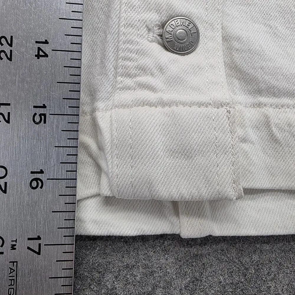 Madewell Skirt Womens 14 White Short Mini Denim Button Pockets Casual Summer